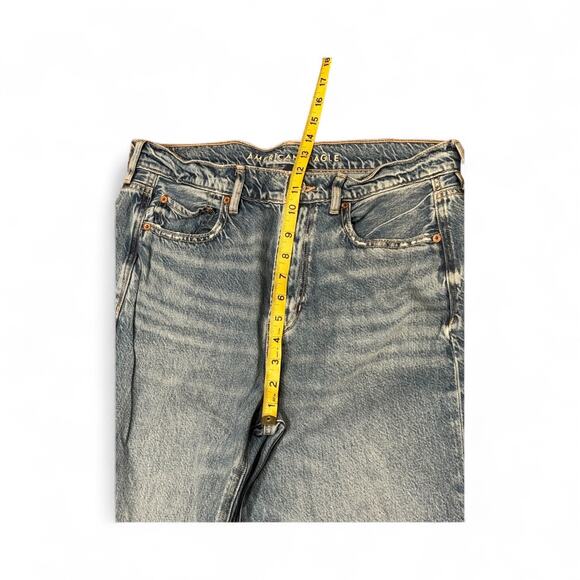 AE Women’s 10 Dreamy Drape Super High-Waisted Baggy Wide-Leg Blue Jeans - Picture 7 of 8